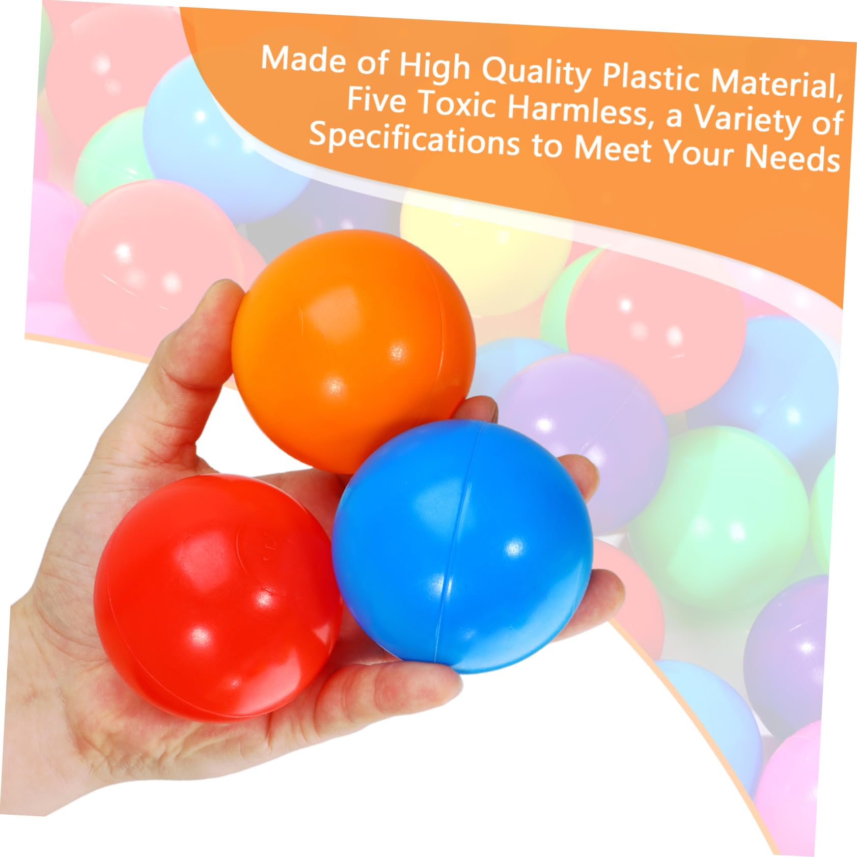 BESPORTBLE 100 Bolas Redondas de Plástico para Piscina de Bolas Oceánicas, Juguetes Funcionales para Niños en Fiestas y Juegos de Piscina Color Aleatorio