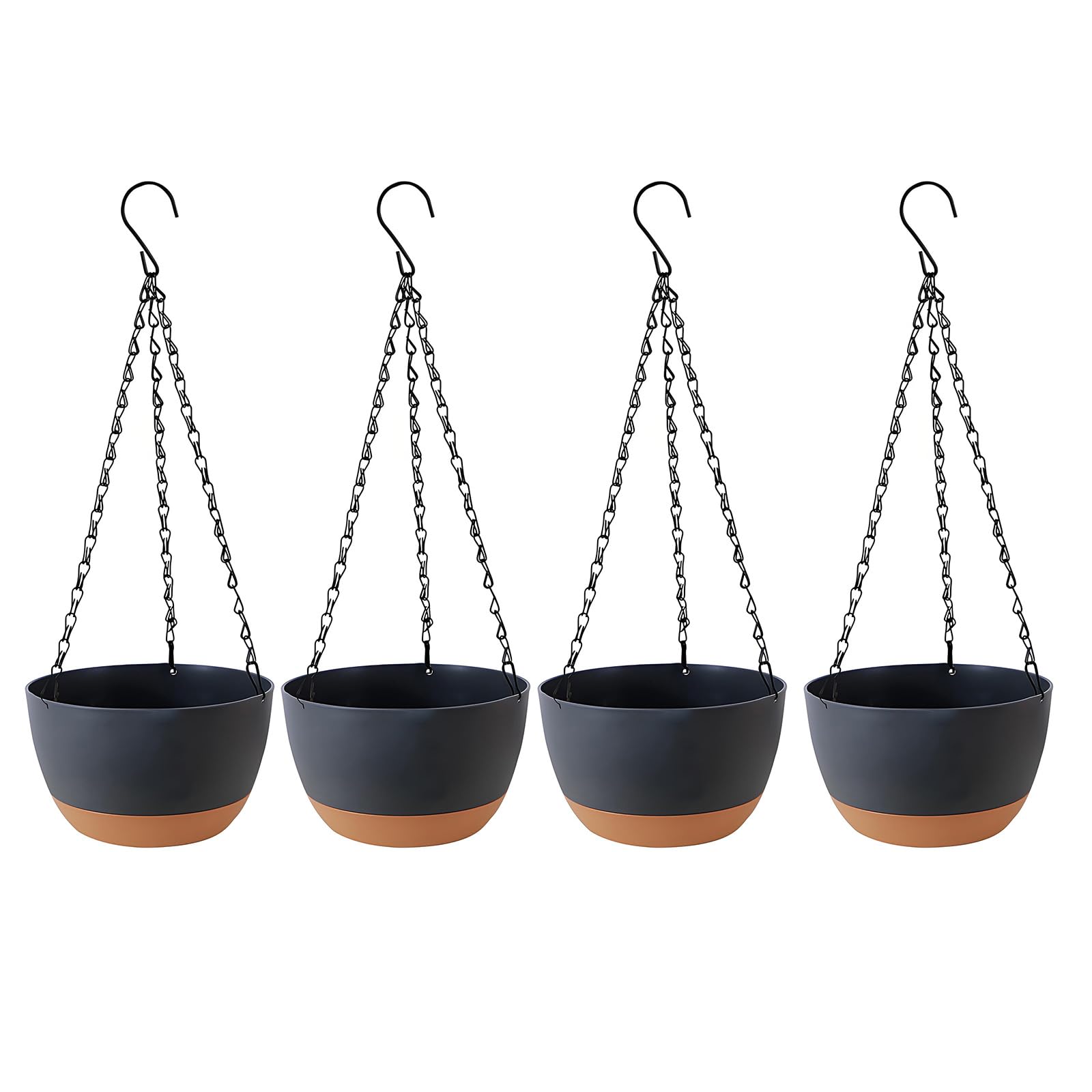 JAMIEKA 4Pcs Hanging Basket Flowerpot Garden Resin Outdoor Flowerpot Chain Type Plant Hanging Basket Decoration Sunproof Planter