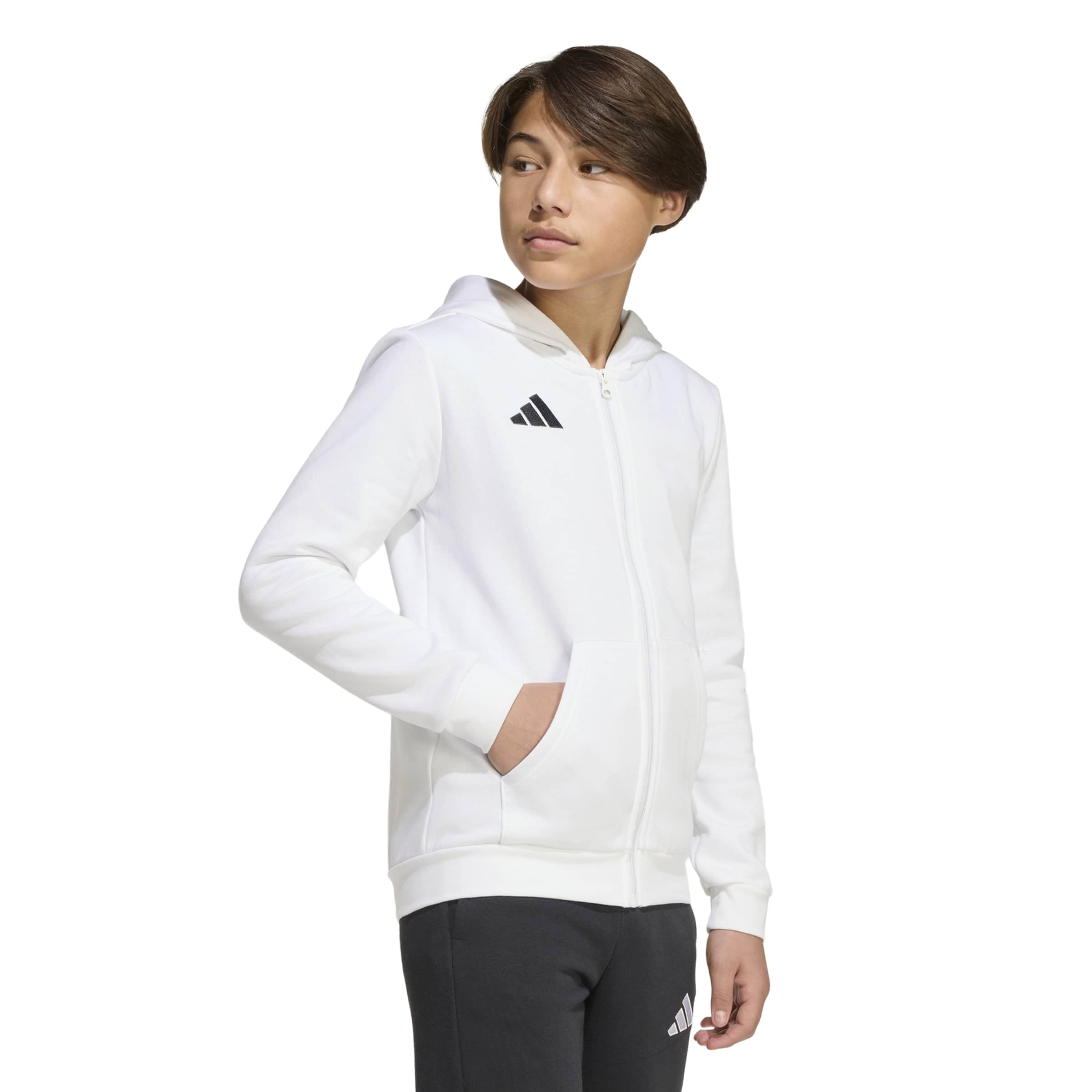 adidas Kids Felpa con Cappuccio Entrada26 Full Zip