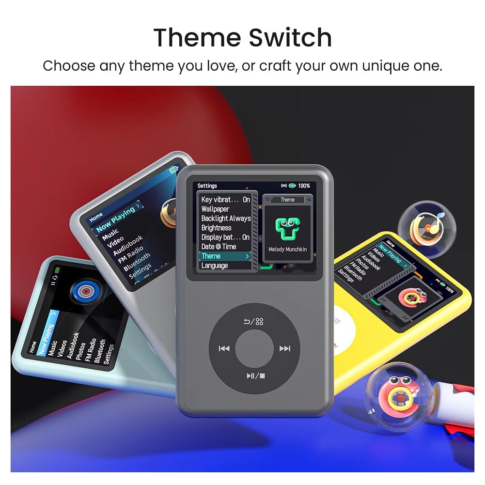 Reproductor MP3 de 64 GB, Bluetooth, HiFi, DAP, Reproductor de Música, Reproducción de Vídeo, Reproductor de Música Portátil A
