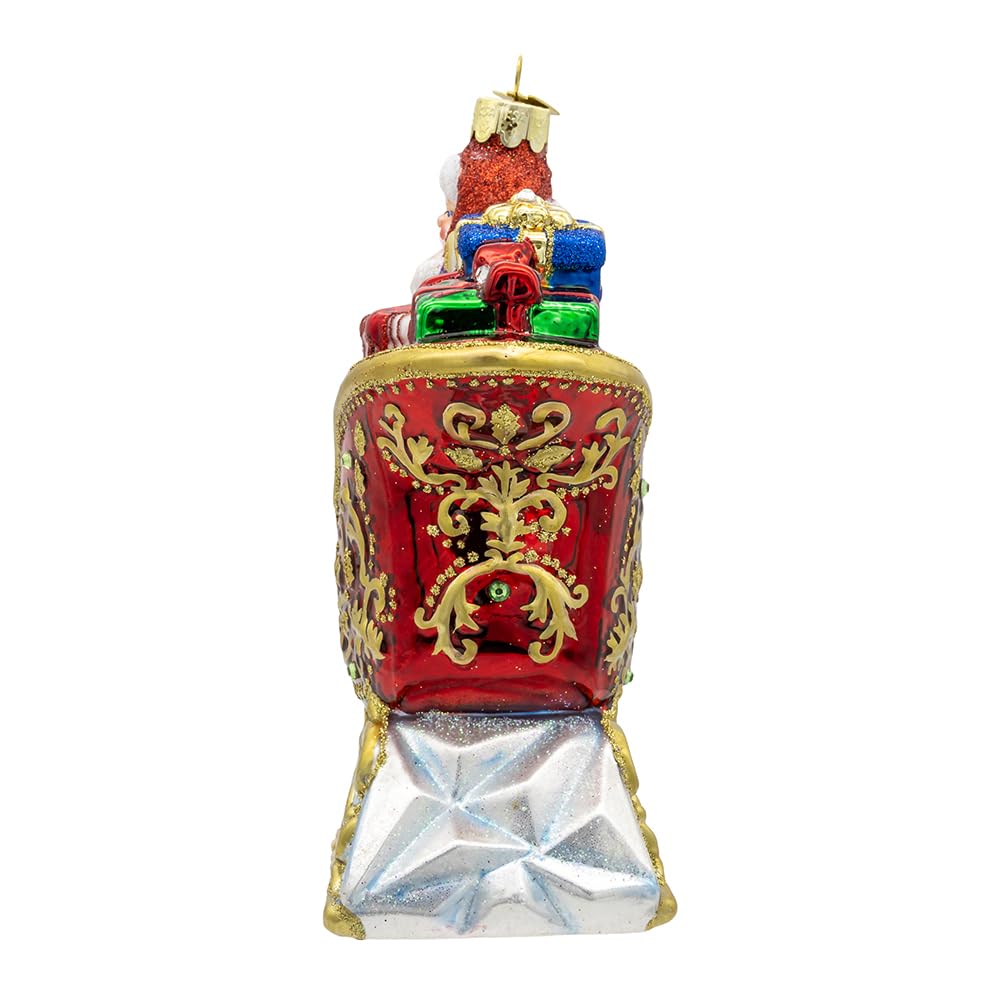 Casse-Noisette Roi Pourpre En Bois - Hauteur 20 Cm, Artisanat Allemand Erzgebirge, Collection Ou Décoration