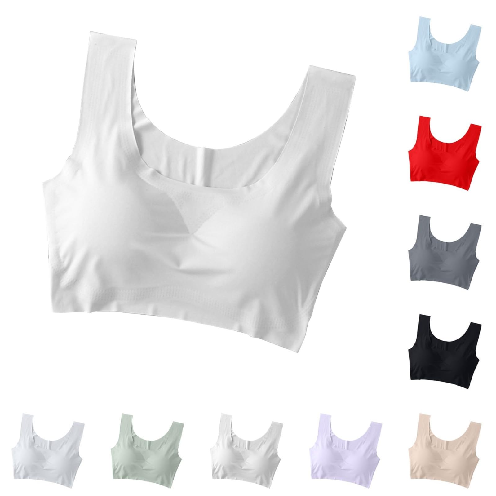 Tshirt Bras for Women Seamless Wire Free High Support 360 Stretch Longline Sport Bra Push Up Bra Full