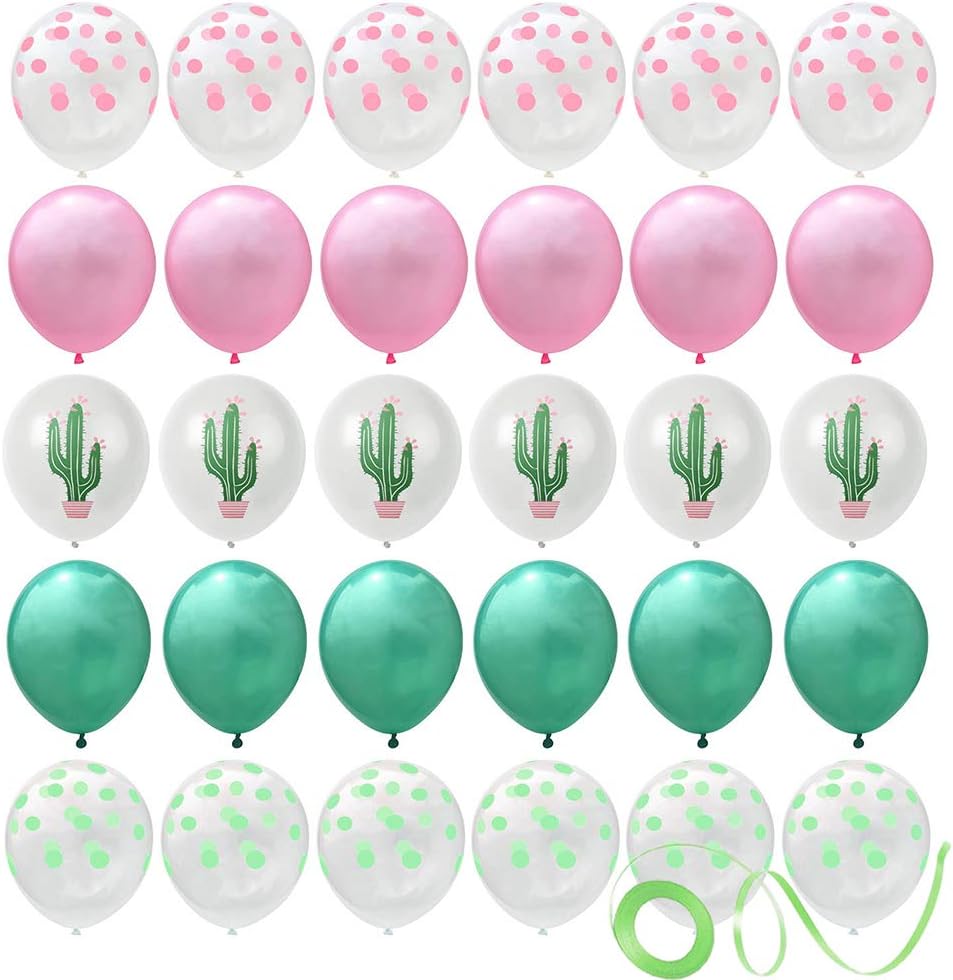 30PCS Cactus Party Balloons for Hawaiian Luau Tropical Party/Birthday Decorations/Summer Theme Carnival Party/Baby Shower