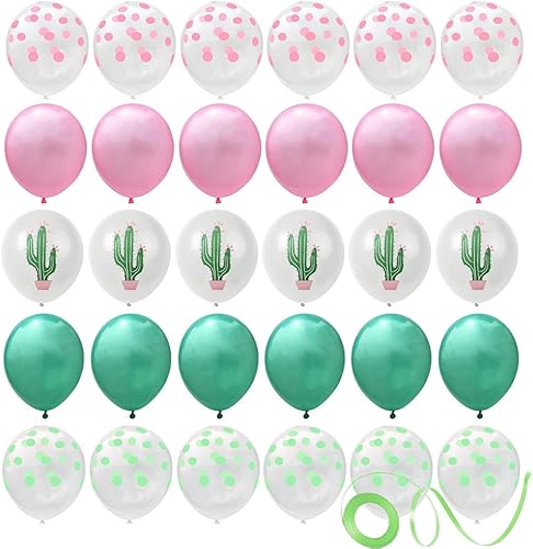 30 globos de fiesta de cactus para fiesta tropical hawaiana Luau/decoraciones de cumpleaños/fiesta de carnaval temática de verano/baby shower