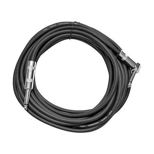 Miniatura 1 de Seismic Audio SAGC20R-Cable de guitarra de ángulo recto a recto negro negro de 20 pies