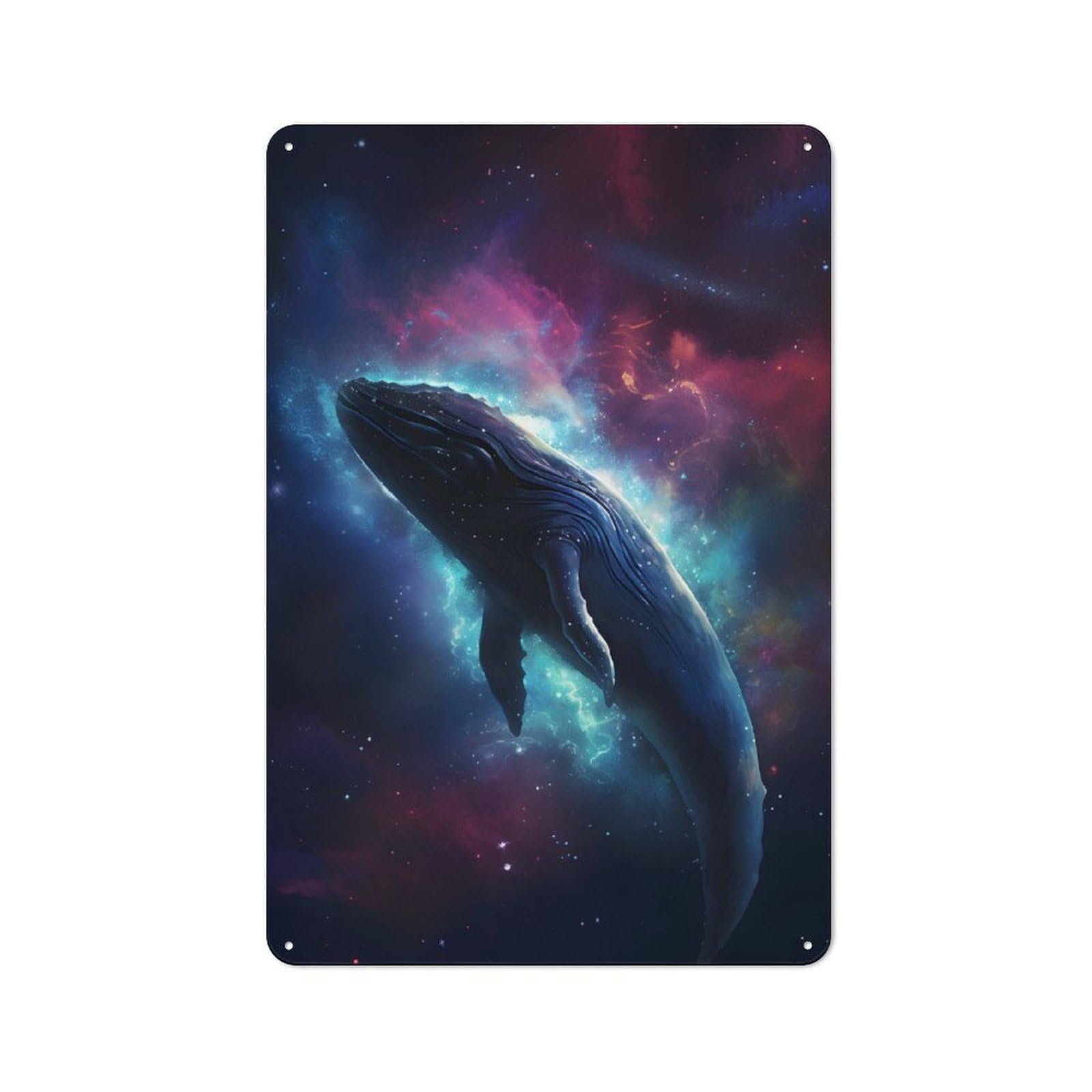 Junmoney Space Whale Friendly Cafe Metal Sign 30X20cm, Cafe Wall Decor For Tea Room, Shop Wall Or Breakfast Area