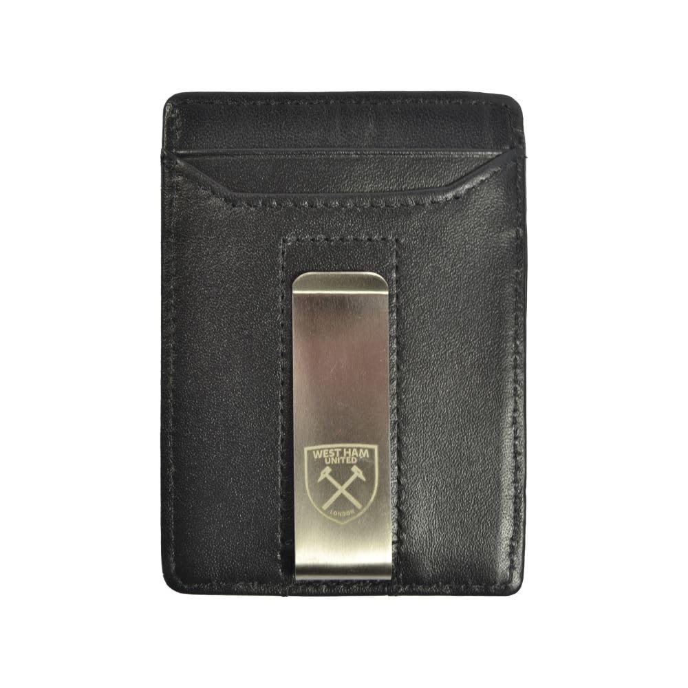 West Ham United FC Leather Money Clip Wallet (One Size) (Black)