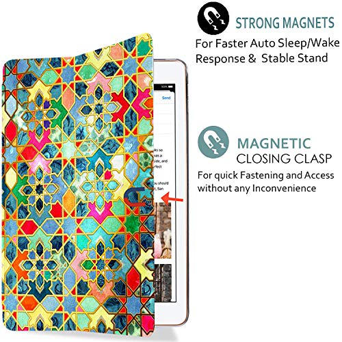 Image of DuraSafe Cases for iPad PRO 12.9 3 [ 3rd Generation 2018 ] A1876 A2014 A1895 MTHN2HN /A MTHU2HN /A MTEL2HN /A MTEM2HN /A Trifold Printed PC Lightweight Protective Clear Back Cover - Damask