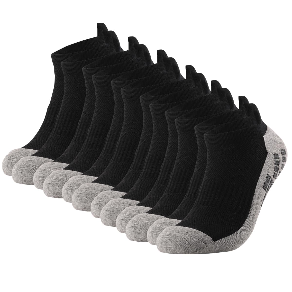 Calcetines de compresión de tobillo para hombres y mujeres, 2/4/6 pares, calcetines de compresión de corte bajo con soporte de tobillo, negro, 12 pares, 12 Pares Negro, 9-12