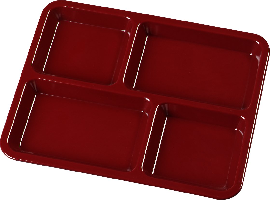 Carlisle Kl444 Plateau 4 compartiments divisé en mélamine, 27,9 x 22,9 cm (cas de 12), 11 inches x 9 inches, Dark Cranberry, 12
