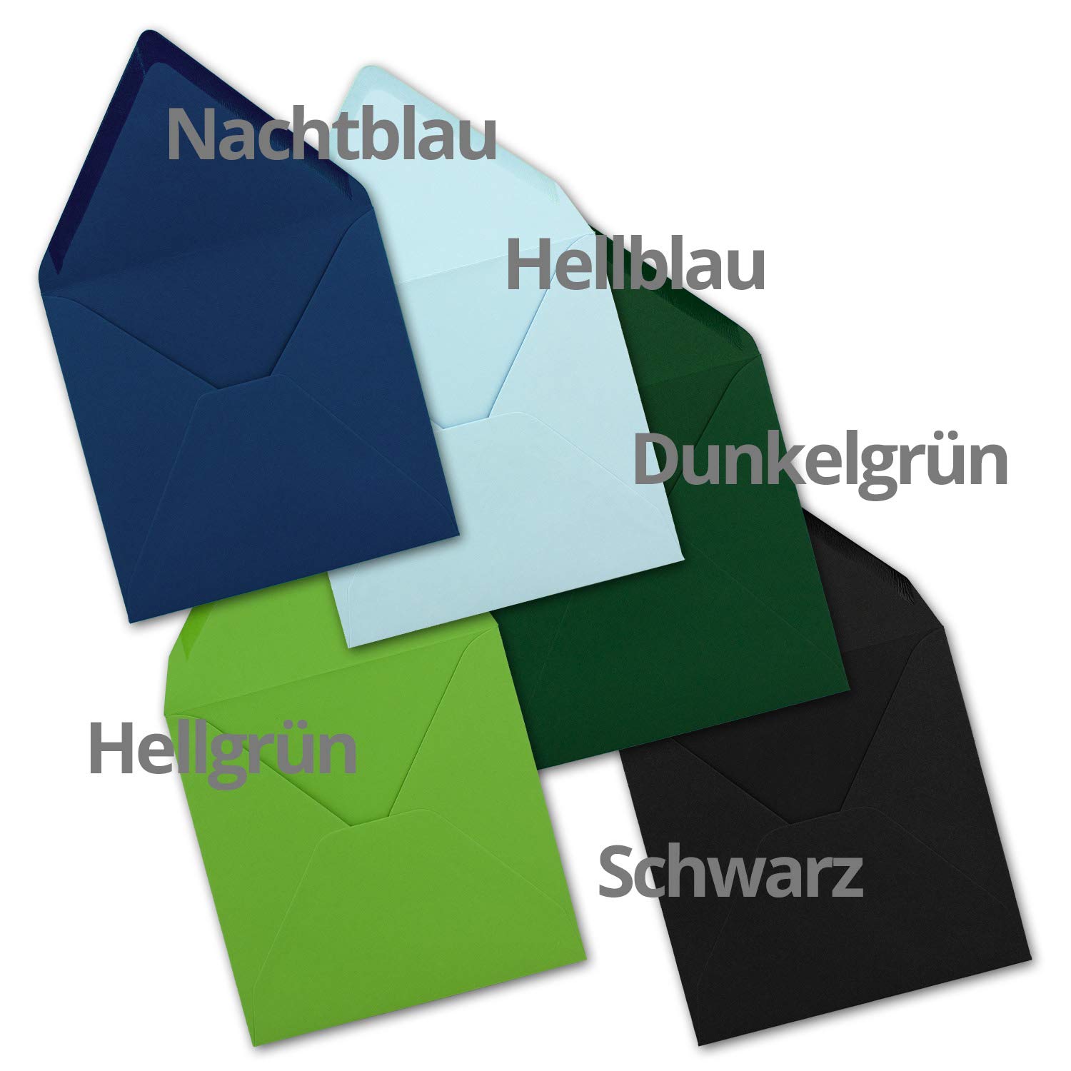 Buste Quadrate Gustav Neuser 15,5x15,5 Cm - Verde Eucalipto, 25 Pezzi, Chiusura A Colla, Per Inviti - Foto 2