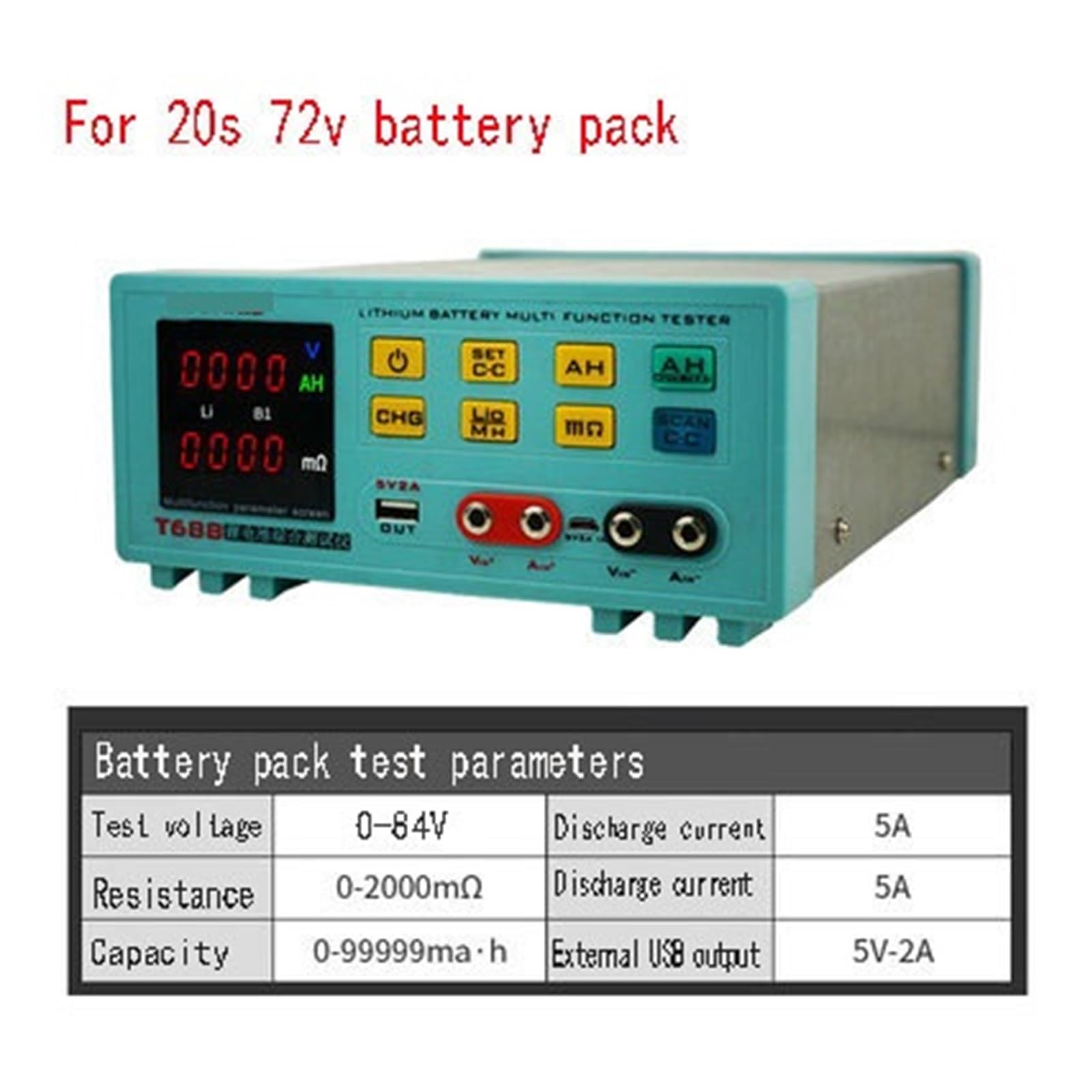 Tester obciążenia elektronicznego, Pojemność baterii litowej T688 Starzejący się przyrząd rozładowujący Elektroniczny tester rezystancji wewnętrznej przyrządu obciążeniowego Wysoka precyzja i wysoka s