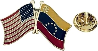 Trade Winds USA 50 Star & Venezuela 7 Star with Crest Flag Bike Hat Cap Lapel Pin