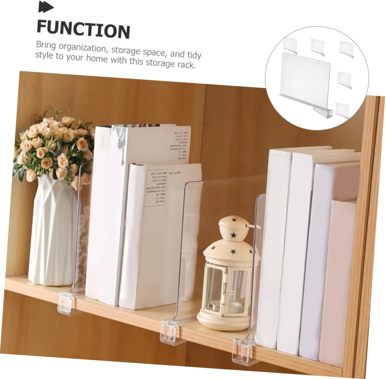 NUOBESTY 6Pcs Clear Shelf Dividers for Closet Organization Flexible Clothes Separators Home Organizer Storage Panels for Bedroom Kitchen Office
