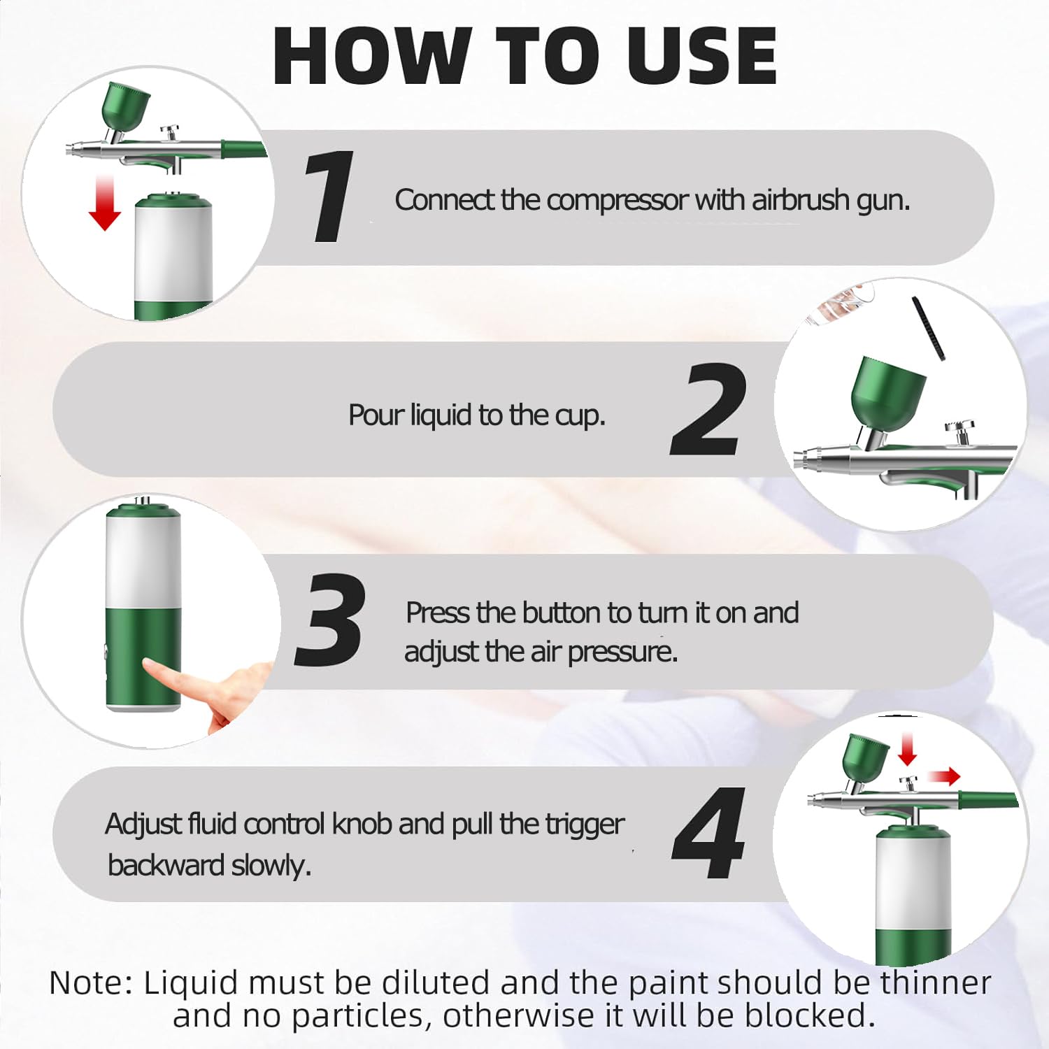 Kit Aerografo Cordless 7.4V - Compressore 34PSI Portatile | Per Make-up, Torte E Modelli