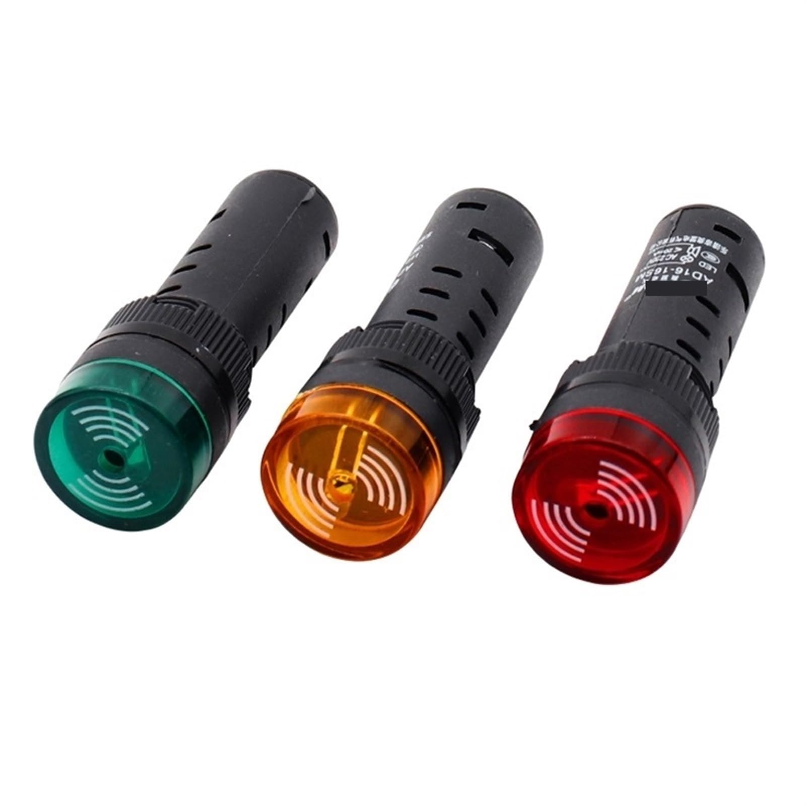 AD16-16SM 16mm 12V 24V 110V 220V 380V Segnale luminoso LED rosso Indicatore segnale acustico attivo Rosso Verde Giallo 1 Pz (Color : AD16SM Red, Size : 24V)