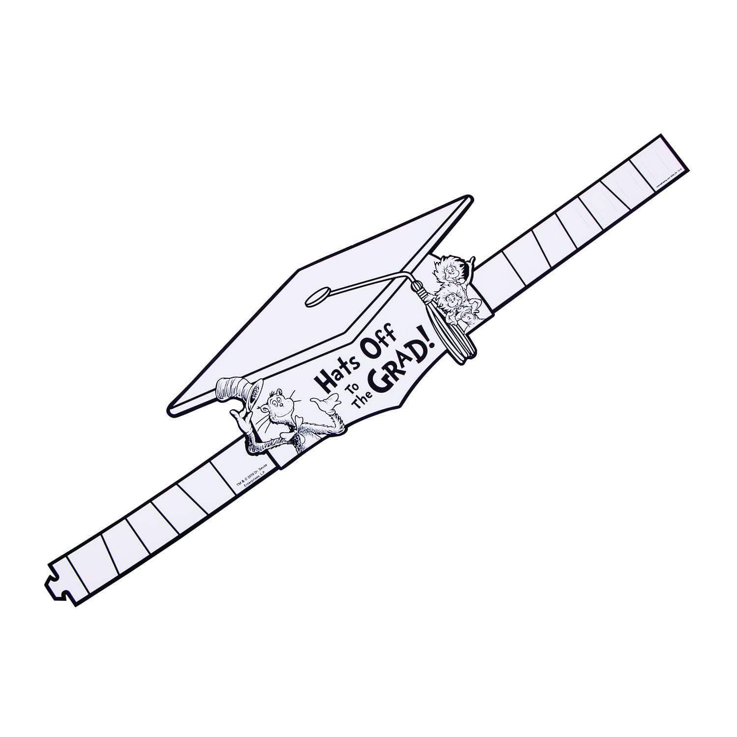 Fun Express Color Your Own Dr. Seuss Graduation Mortarboard Crowns - 12 Pieces