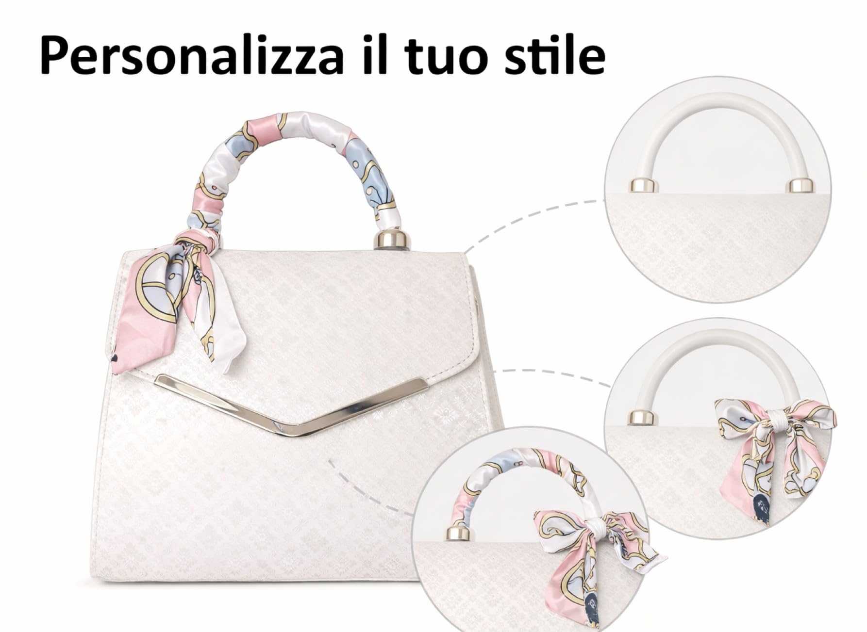 Siam Heritage Borsa Donna in Vera Seta Thailandese