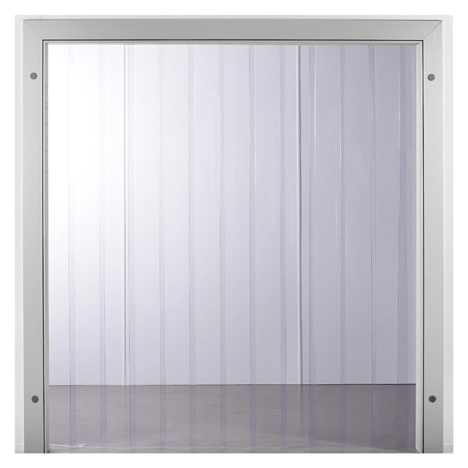 Qulamrdk Plastic Vinyl Strip Door Curtain PVC Strip Curtain Door Kit Vertical Blinds Freezer Door Curtain Suitable for Factory Warehouse, Heat Insulation(1.05x2.4m)