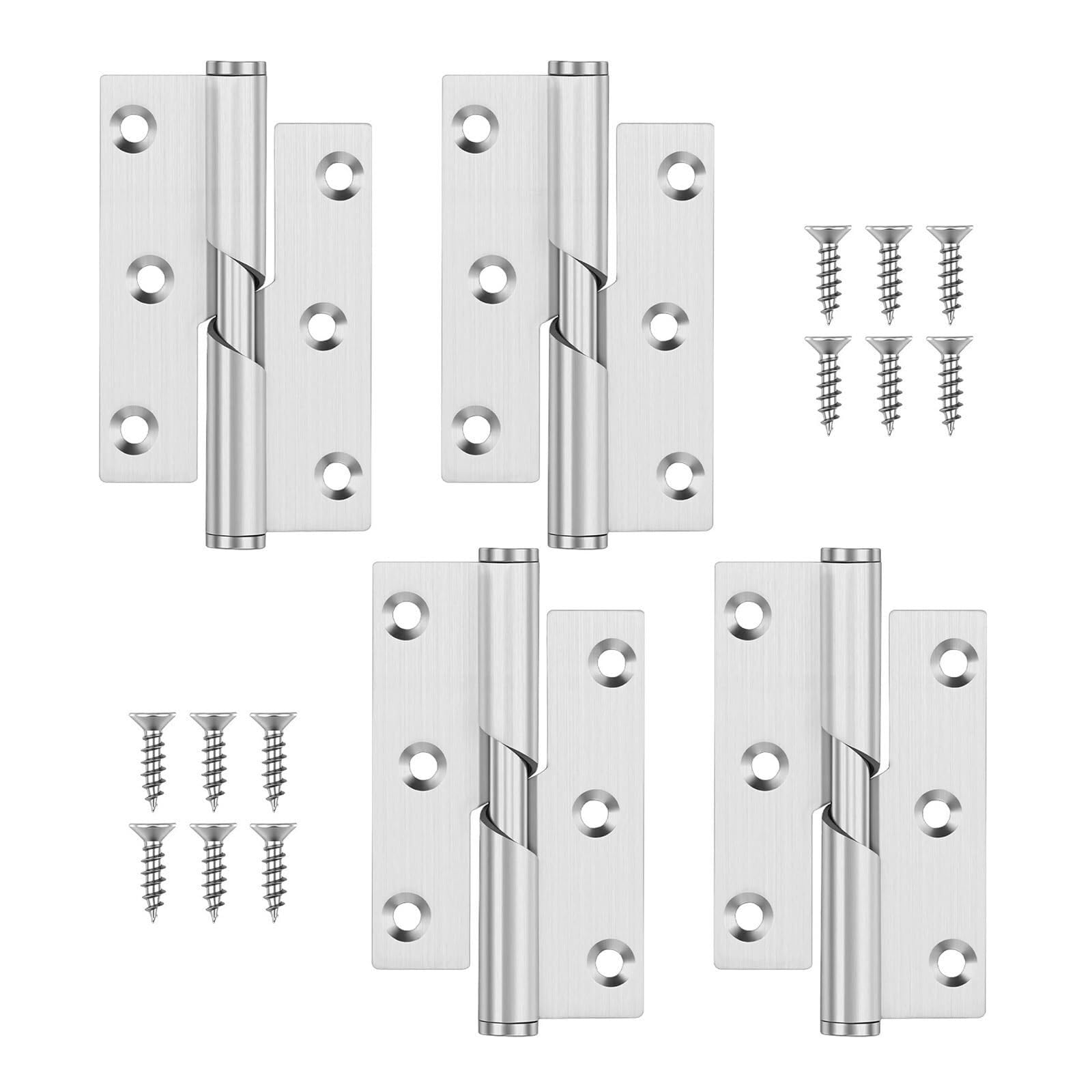 Lift Off Hinges 4Pcs 76mm Detachable Hinge Slip Joint Flag Lift Off Stainless Steel Removable Swing(Left Side 4pcs)
