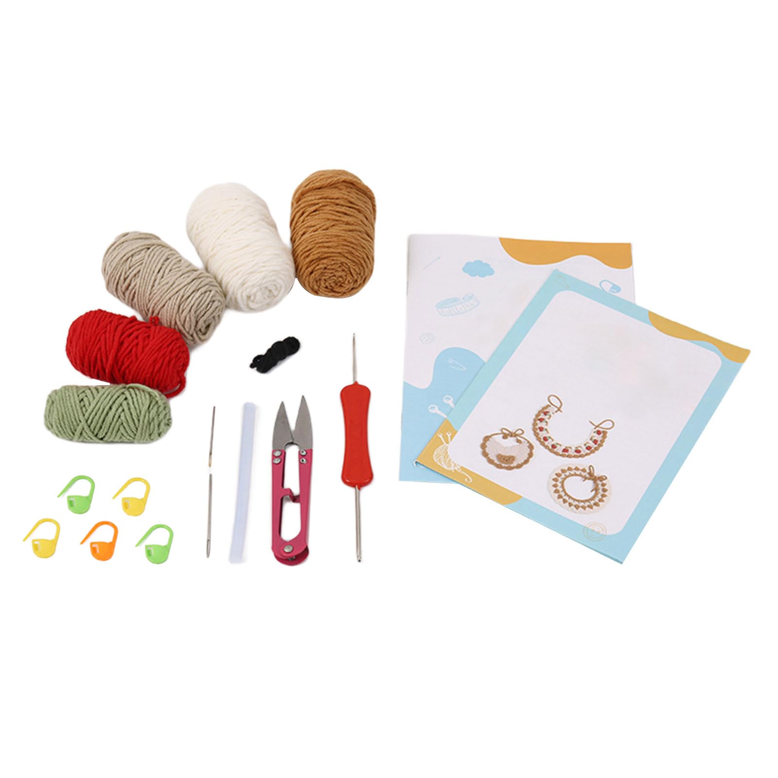 Tsophreniq Beginner Crochet Set Crochet Pet Bib Set for Beginner Adult Includes Step-by-Step Instruction Yarns Hook Pet Accessories