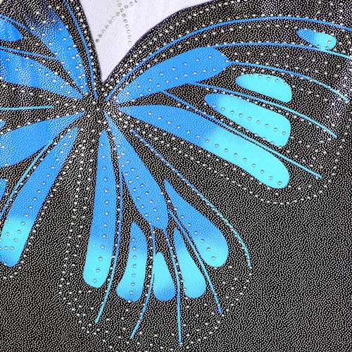 Image of HOZIY Leotards for Girls Gymnastics Kids Children Biketard Snowflake Ribbon Blue Purple Hot Pink Sparkle