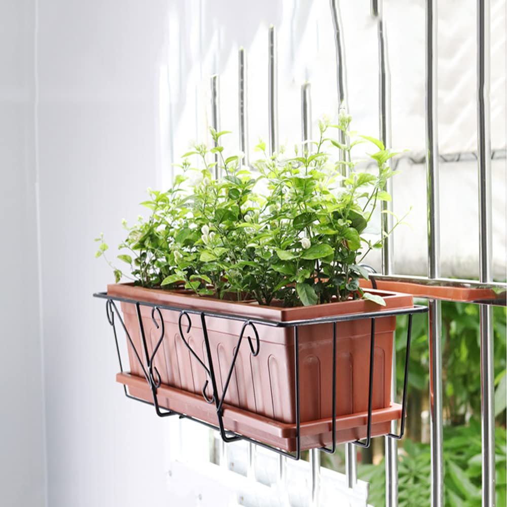 Pflanzenaufhängung Wandtrogeinsatz Pflanzkorb für Wandampel Blumentopf Balkonkasten Dekoration Braun Weiß Grün