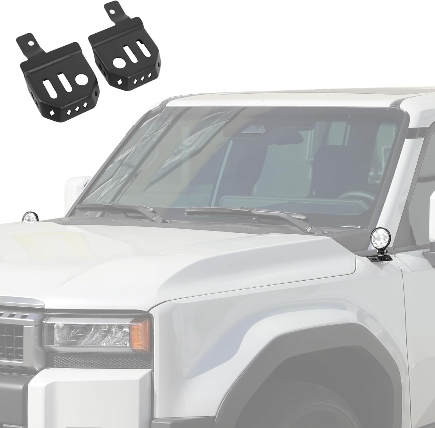 Car Hood Light Mount Bracket Fit for Toyota Land Cruiser 250 Prado J250 LC250 2024 2025, A Pillar LED Spotlight Work Light Base Mounting Bracket Holder LED Pods Light Bracket, 2PCS