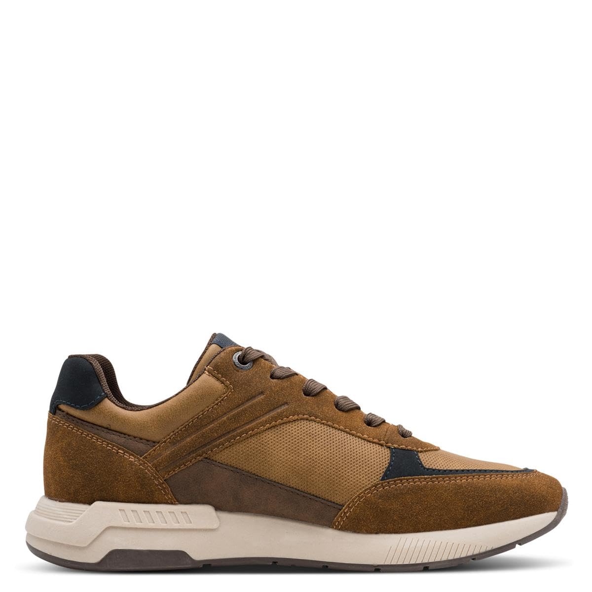 s.Oliver Herren Sneaker flach mit Schnürsenkeln Vegan, Braun (Cognac Comb.), 42 EU