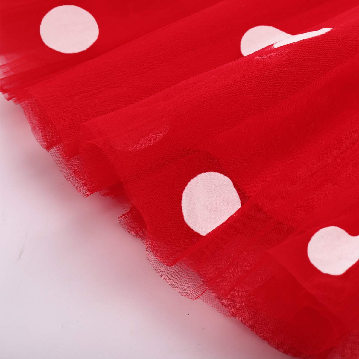 IEFiEL Kids Girls Polka Dots Bowknot Tutu Mesh Dance Dress Princess Birthday Party Outfit