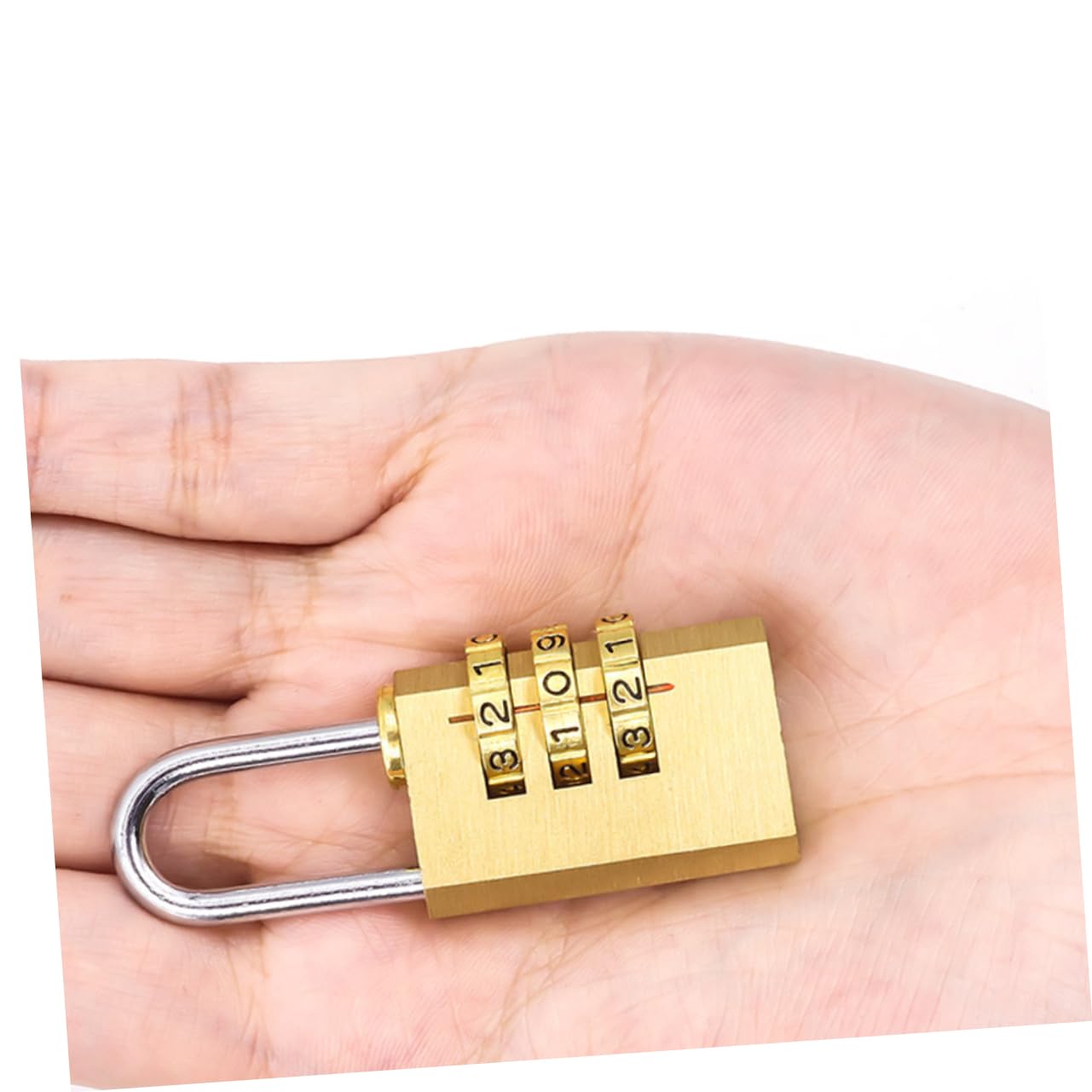 6piezas Candado Digital De Combinación Dígitos De Aleación De Zinc Para Equipaje Maletas y Armarios Seguridad y Protección Color Latón