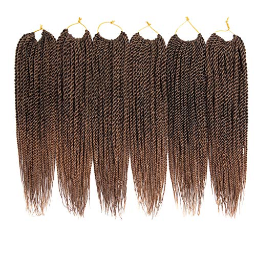 6 Packs 16 Inch Senegalese Twist Crochet Hair Braids Small Havana Twist Crochet Synthetic Braiding Hair Extension (16inch, T27)