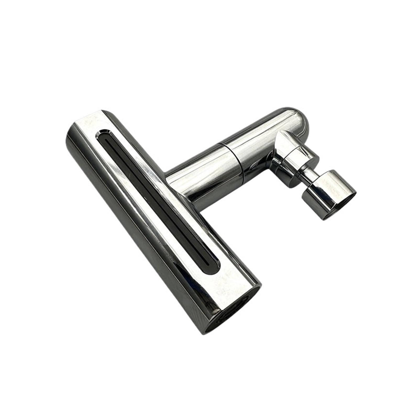 Black/Chrome-Plated Swivel Waterfall Tap Extension Adapter, ABS Plastic Waterfall-Style Pressurised Aerator Spout(Chrome)