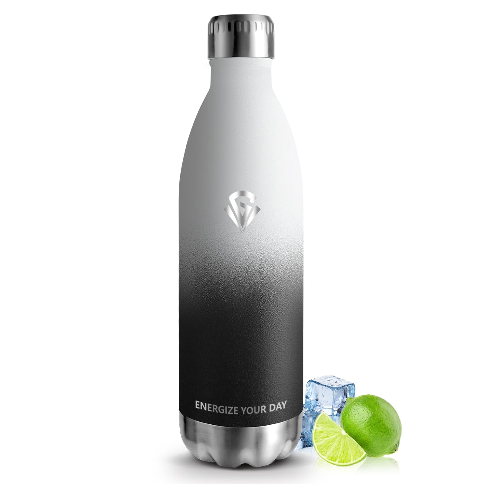 Stainless Steel Water Bottle, 1 Litre, Thermos Flask, BPA-Free, Sports Water Bottle, Leak-Proof Water Bottle, Suitable for Carbonated Drinks, Thermos Flask for Fitness, Gym