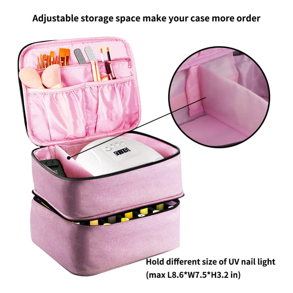 Borsa Cosmetica Viaggio Rosa in Nailon, Comoda e Pratica | Trousse da Viaggio Donna, Formato Portatile Zip, per Trucchi e Accessori