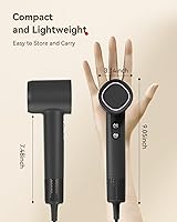 Vista 7 de Hair Dryer, 160000 RPM High-Speed Brushless Motor with 500 Million Negative Ions, Professional Ionic Blow Dryer with Magnetic Diffuser &