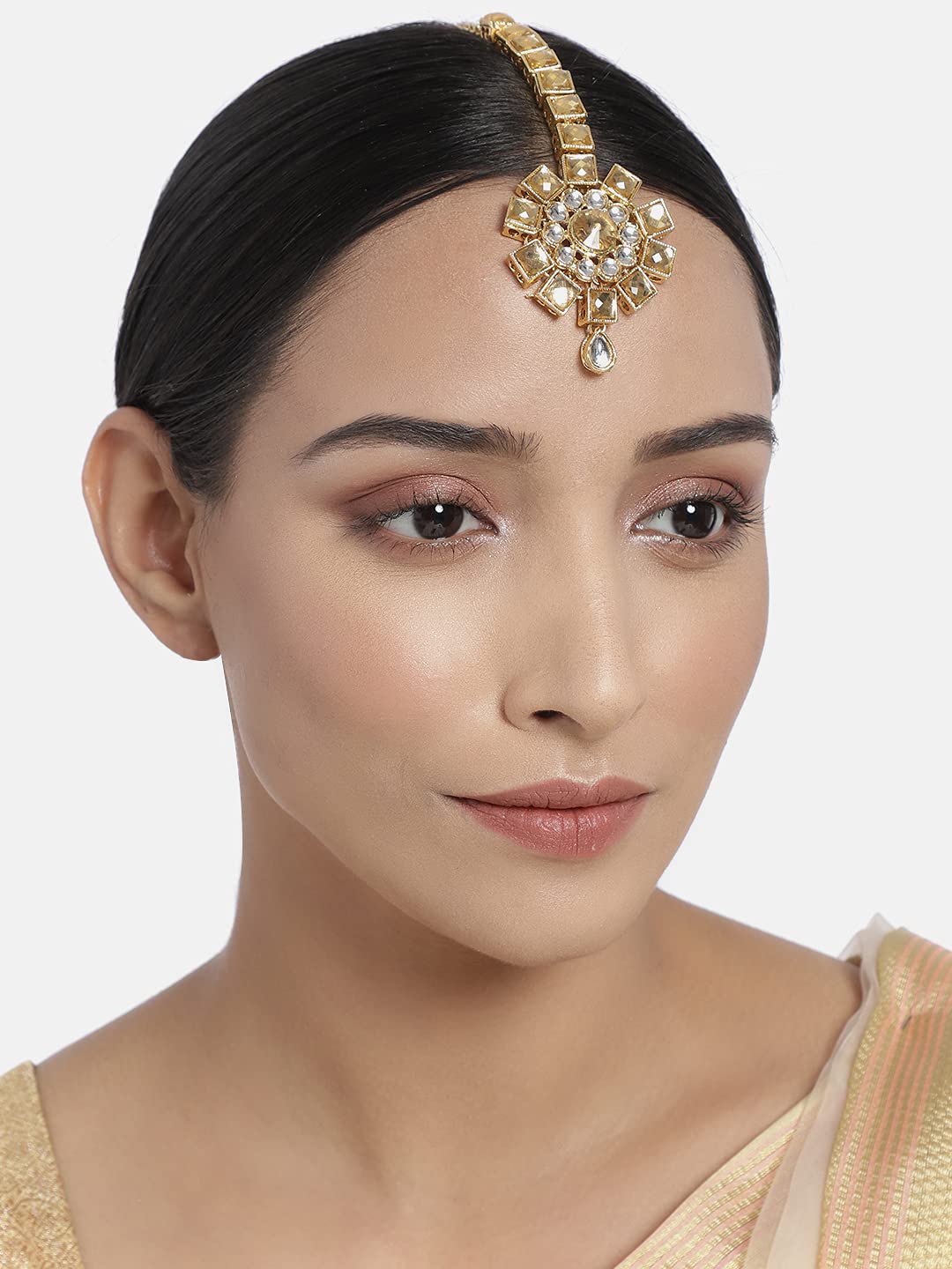 Traditional Kundan & Stone Studded Maang Tikka (T2035FL)