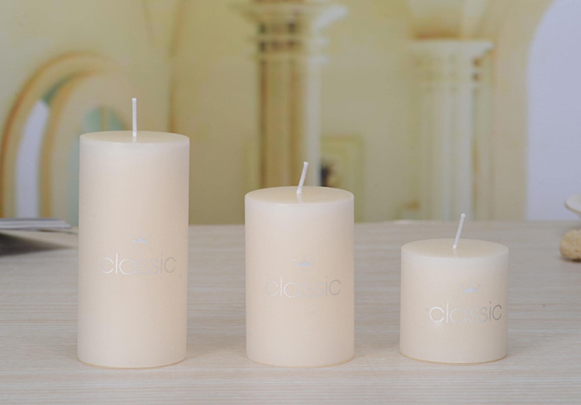 DAGEE Candles Scented Candles Cylindrical Birthday Candles Wedding Candles 3.8×5象牙（香草）