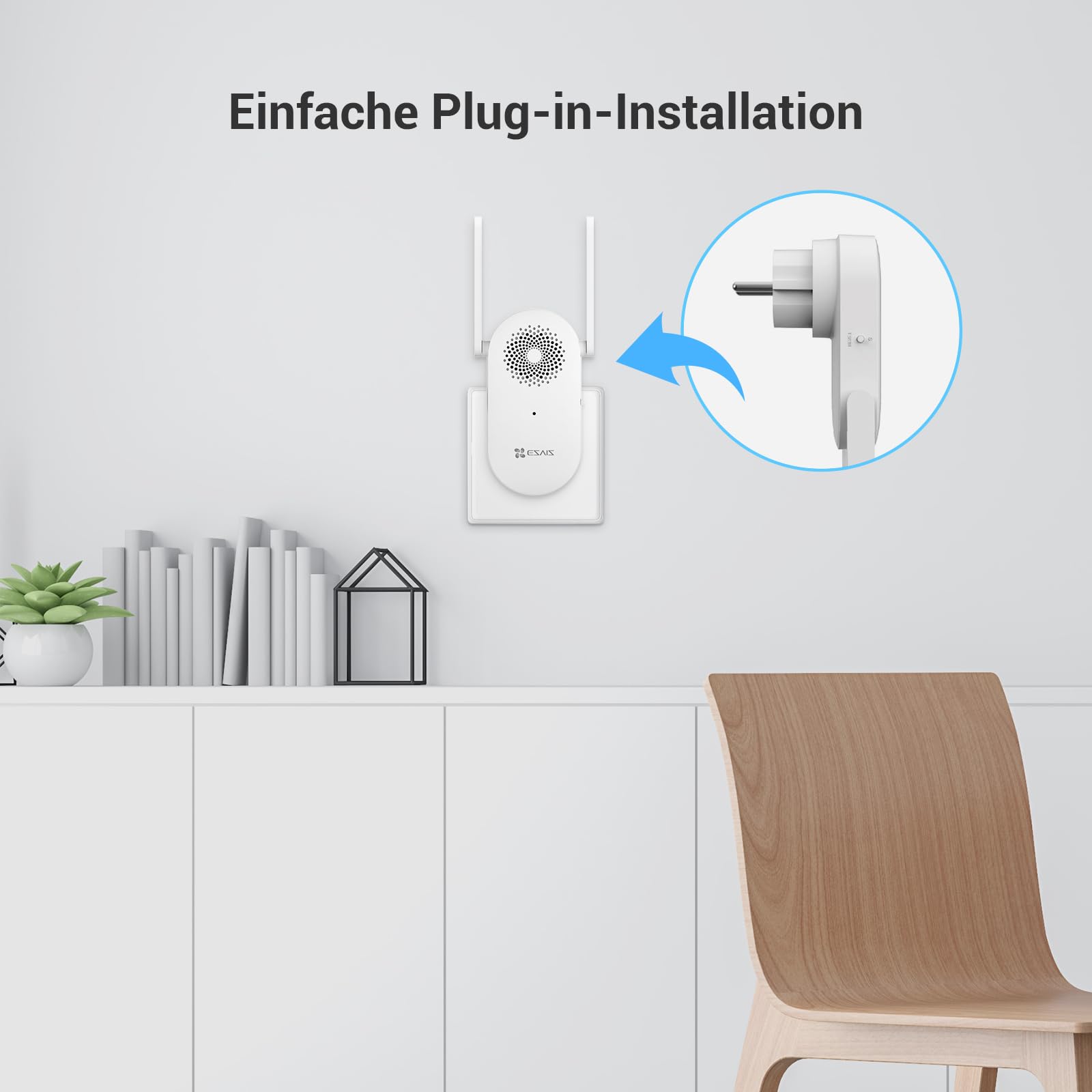 EZVIZ CP3 Pro Akku Video-Türklingel mit Chime CH1, Kabellose Klingel mit Kamera, Personenerkennung, 2K & Farb-Nachtsicht, Zwei-Wege-Audio, 8GB eMMC-Speicher, Video Doorbell mit Solarpanel + Chime Kit