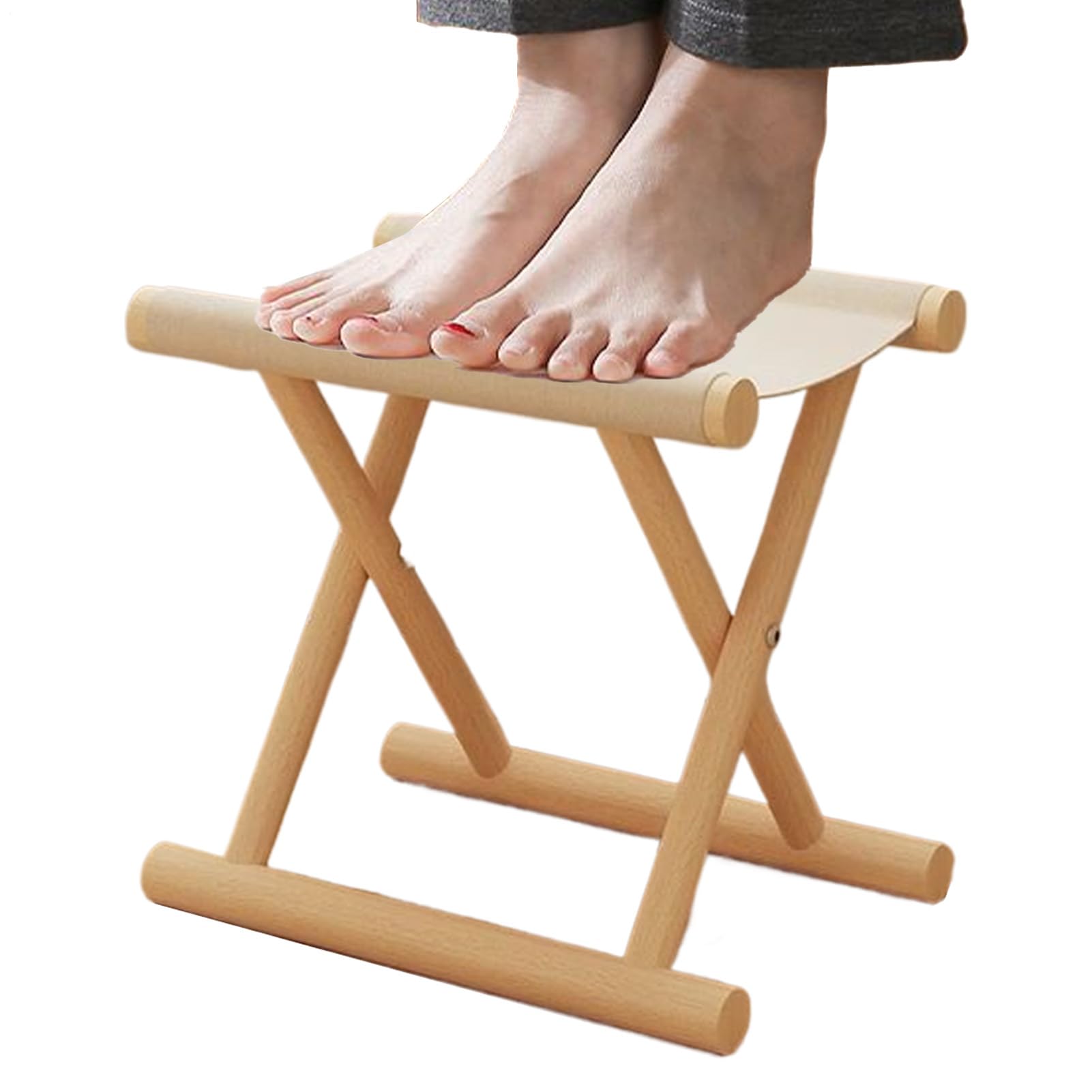 Generisch Tragbarer Klapphocker | Massivholz Falthocker | Leichter Sitzhocker Kompakt Für Outdoor Haushalt Bad Küche Wohnzimmer Garten
