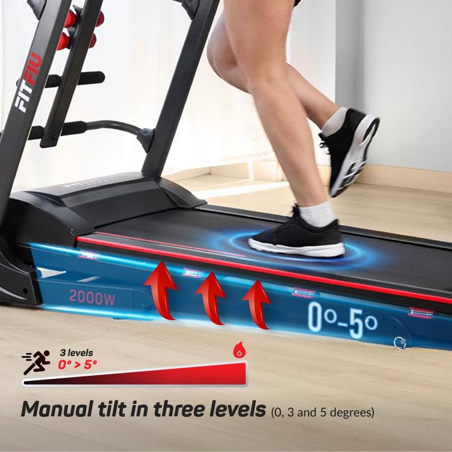 FITFIU Fitness MC-400 - Tapis de Course Pliable jusqu'à 20km/h, Connectivité Apps, Pliage Vertical Hydraulique, Écran LCD, Port USB et Accessoires – Image 6