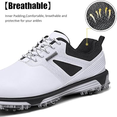 ULTIANT Men's Golf Shoes Fixed Spikeless Waterproof for Outdoor Indoor