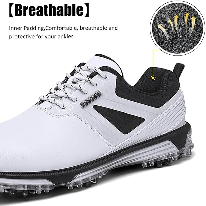 ULTIANT Men's Golf Shoes Fixed Spikeless Waterproof for Outdoor Indoor