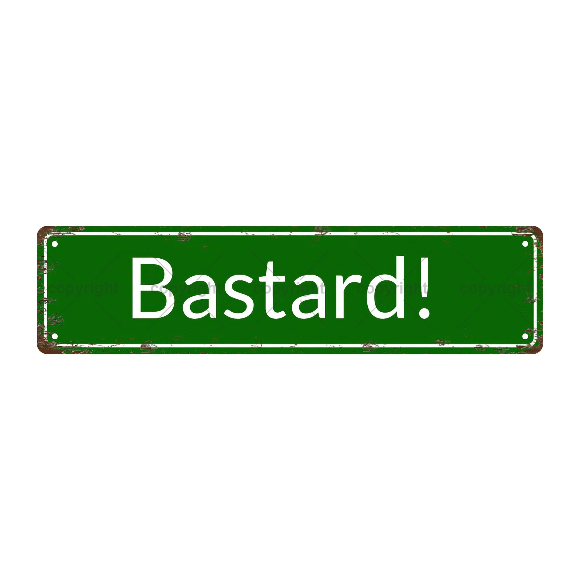 Bastard! Warning Vintage Metal Tin Sign,Street Sign,Home Decor,Room Decor,Wall Decor,Bathroom Decor,Bar Decor,Cafe Decor,Garage Decor,4x16 Inch