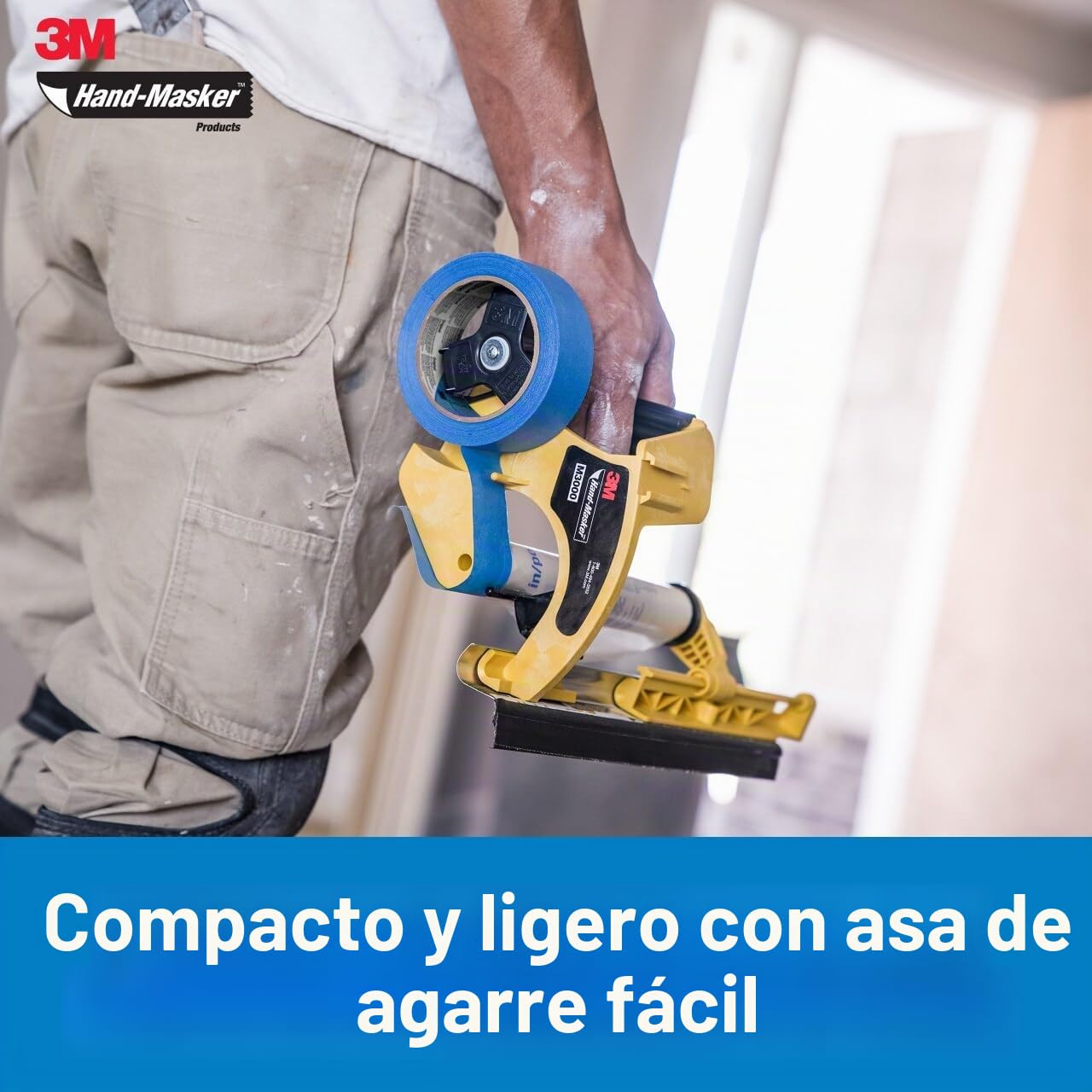 Hand-Masker 3M M3000 - Kit dispensador de cinta de pintor y película de enmascaramiento, 3M protege las superficies de salpicaduras de pintura, incluye hoja de 12 pulgadas, cinta de pintor