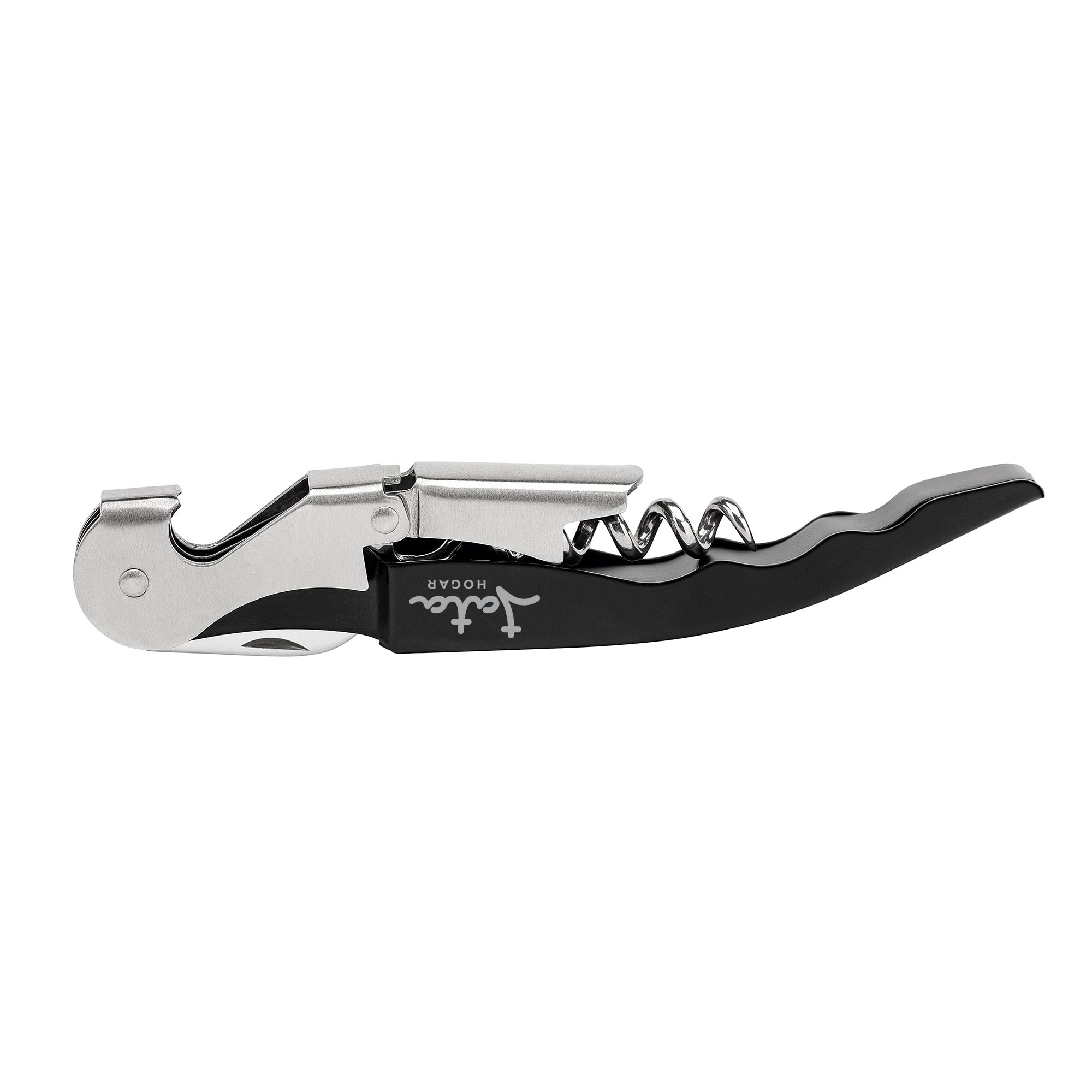 Jata HVIN2202 - Apribottiglie per vino, cavatappi a leva con doppio impulso snodato, include coltello tagliacapsule e apritappi in acciaio inox, ABS