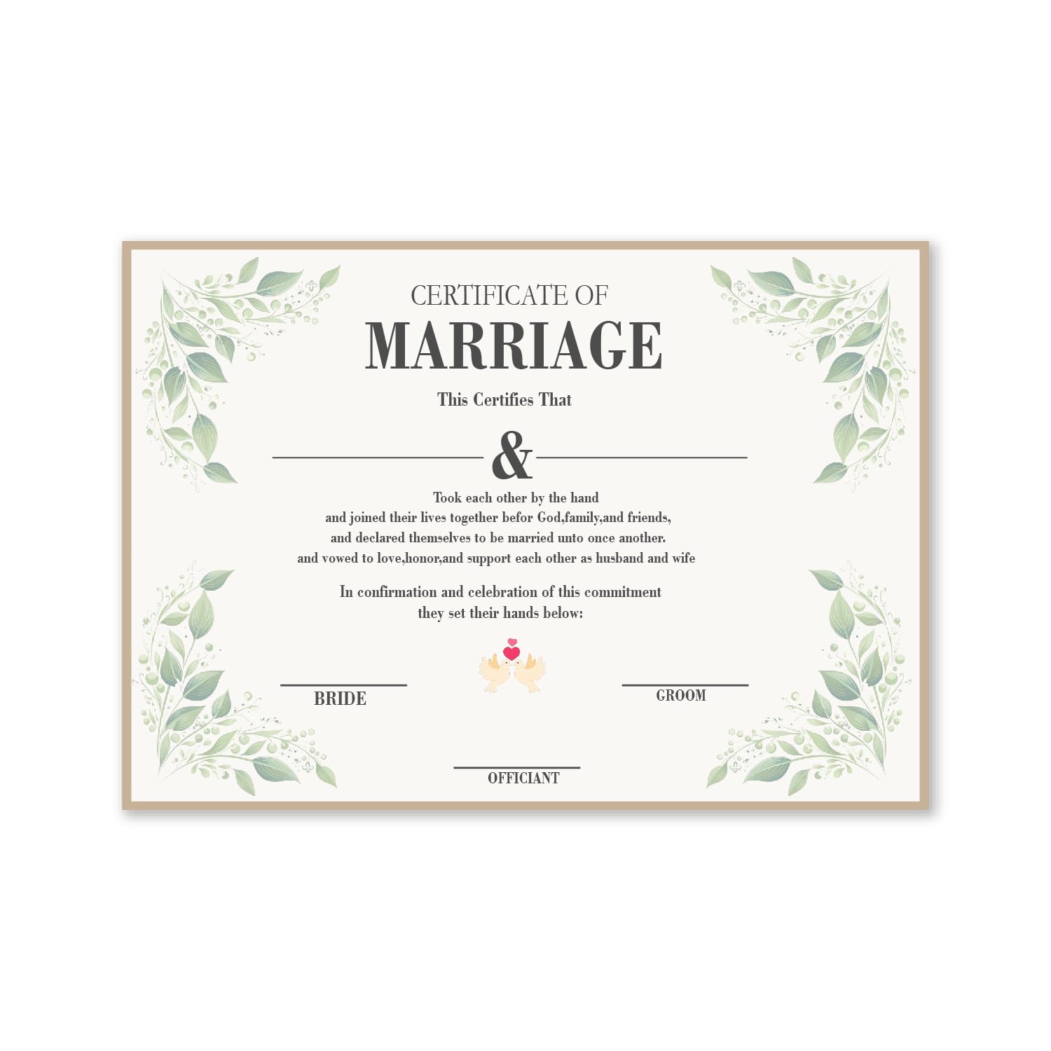 woopme Certificate Of Marriage Gift for Valentines Day, Anniversary, Wedding day For Husband,Wife (10 x 7 inches)-picture-31