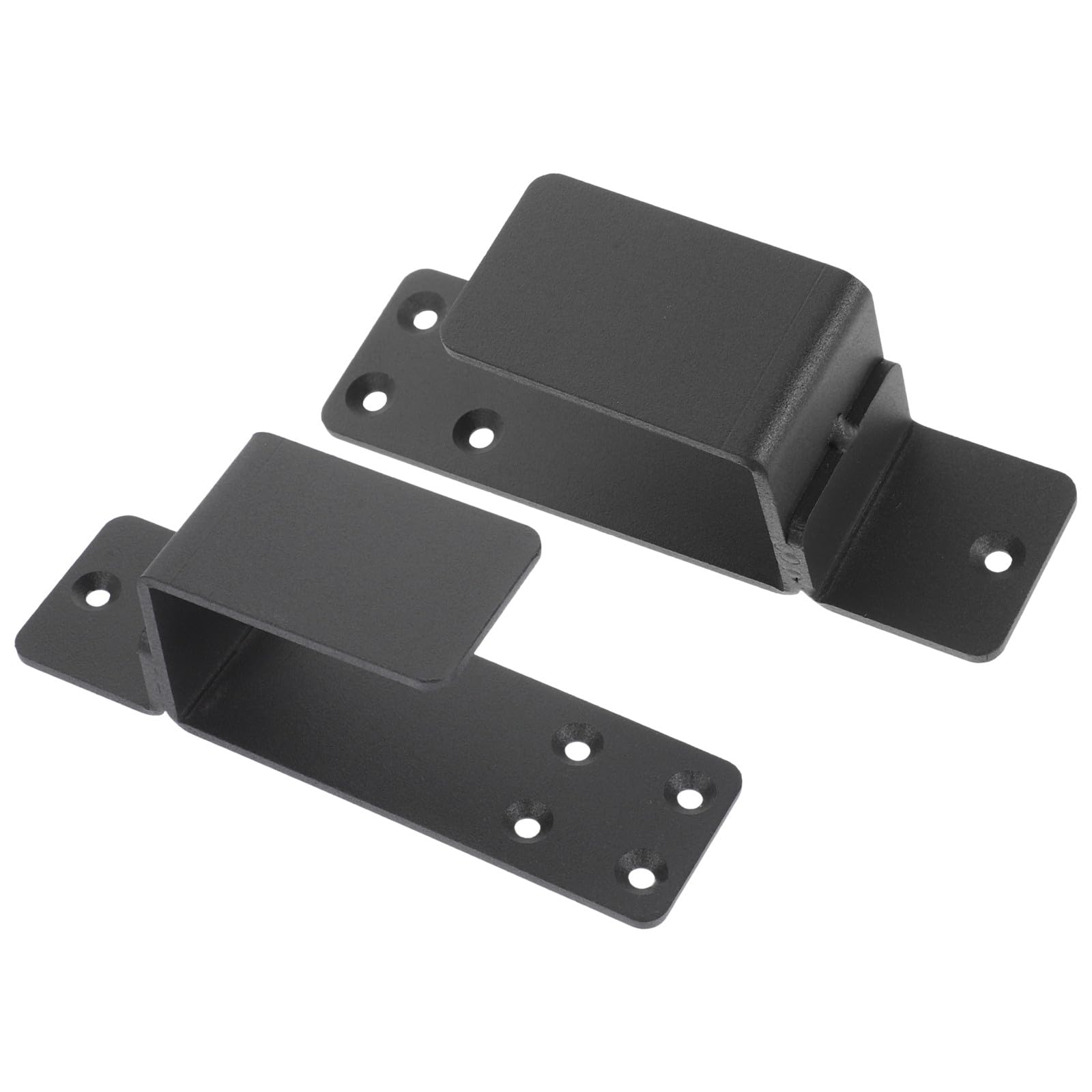 Soporte en U de acero resistente para barra de seguridad con acabado negro, 2 unidades
