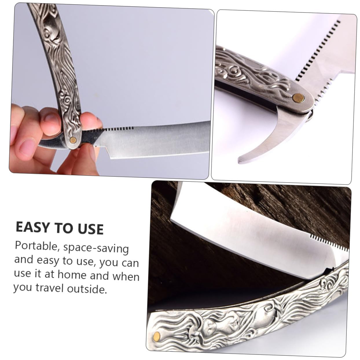 Old Style Manual Beard Razor Straight Shaving Razor Haircutting Tool for Men Traditional Barber Shaver Face and Head Shaving Style
