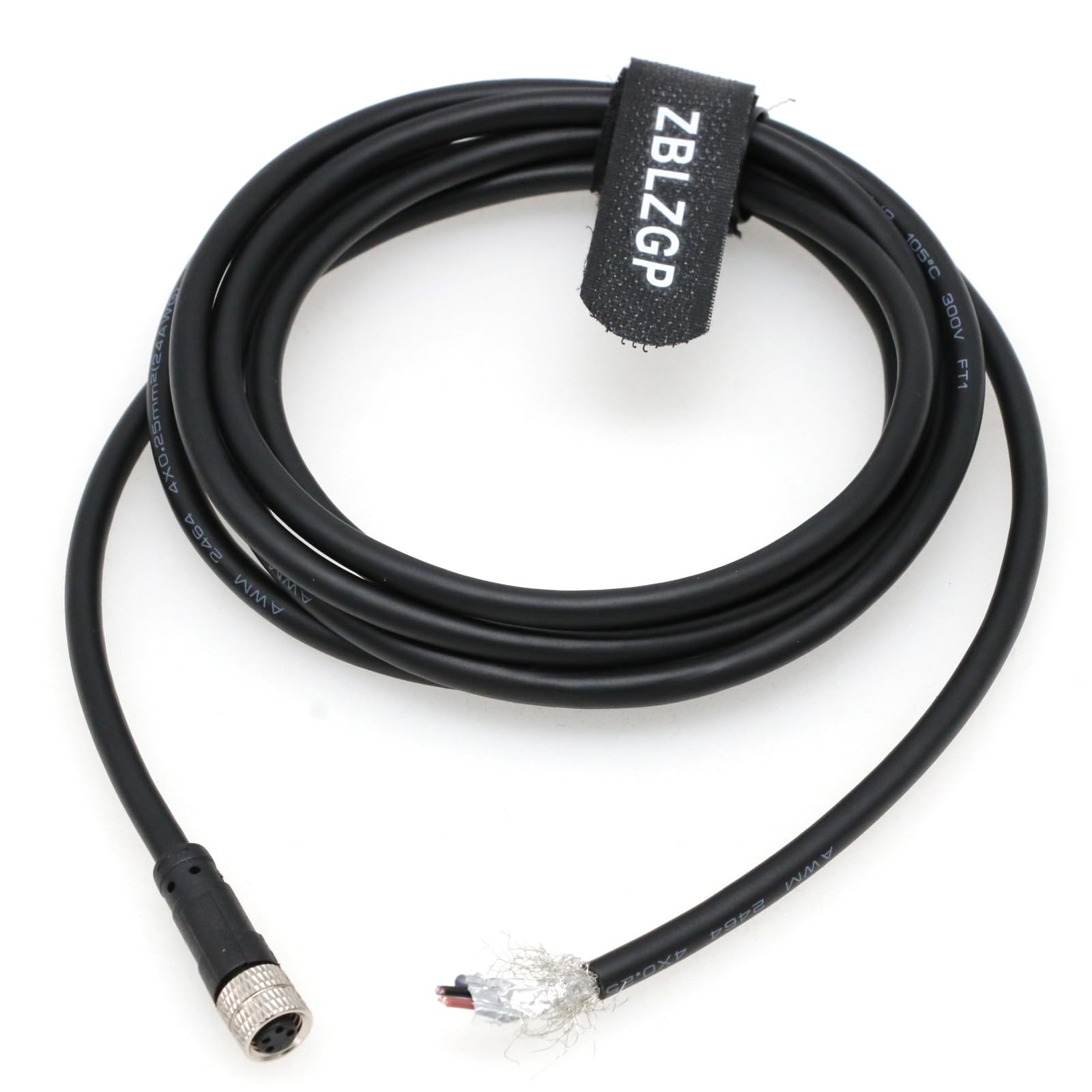 ZBLZGP M8 4 Pin Waterproof Cable Sensor A Code Straight Female Circular Shielded Electrical PVC Industrial Molded Single End Cable for Data Communication and I/O Connection 1M/3.3FT - Image 2